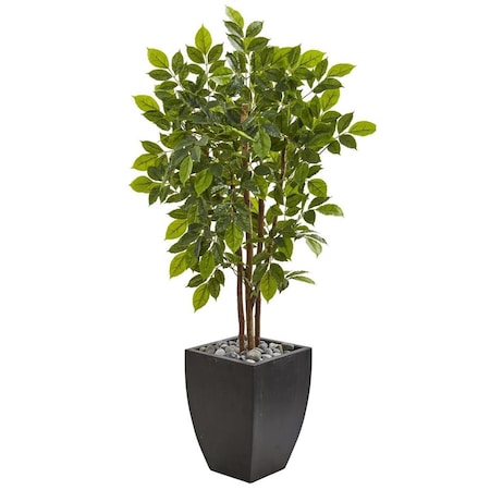Nearly Naturals 57 in. River Birch Artificial Tree in Black Planter 9533